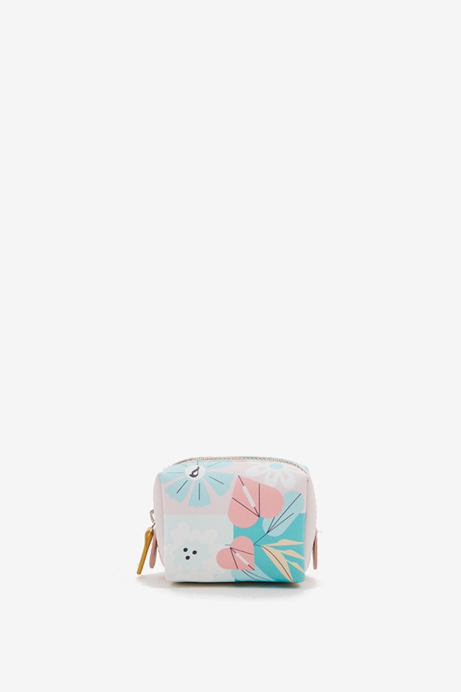 Abbacino Neceser Pequeño De Mujer En Piel Con Print Floral
