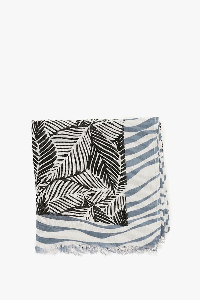 Abbacino Pañuelo Con Estampado Tropical En Blanco Y Negro