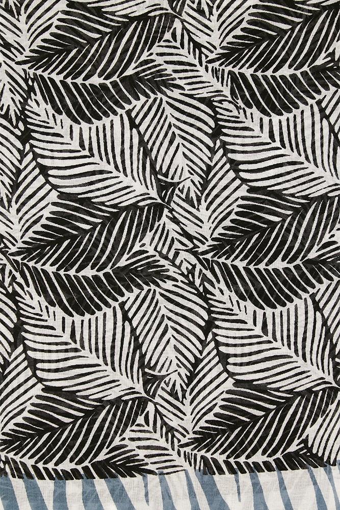 Abbacino Pañuelo Con Estampado Tropical En Blanco Y Negro