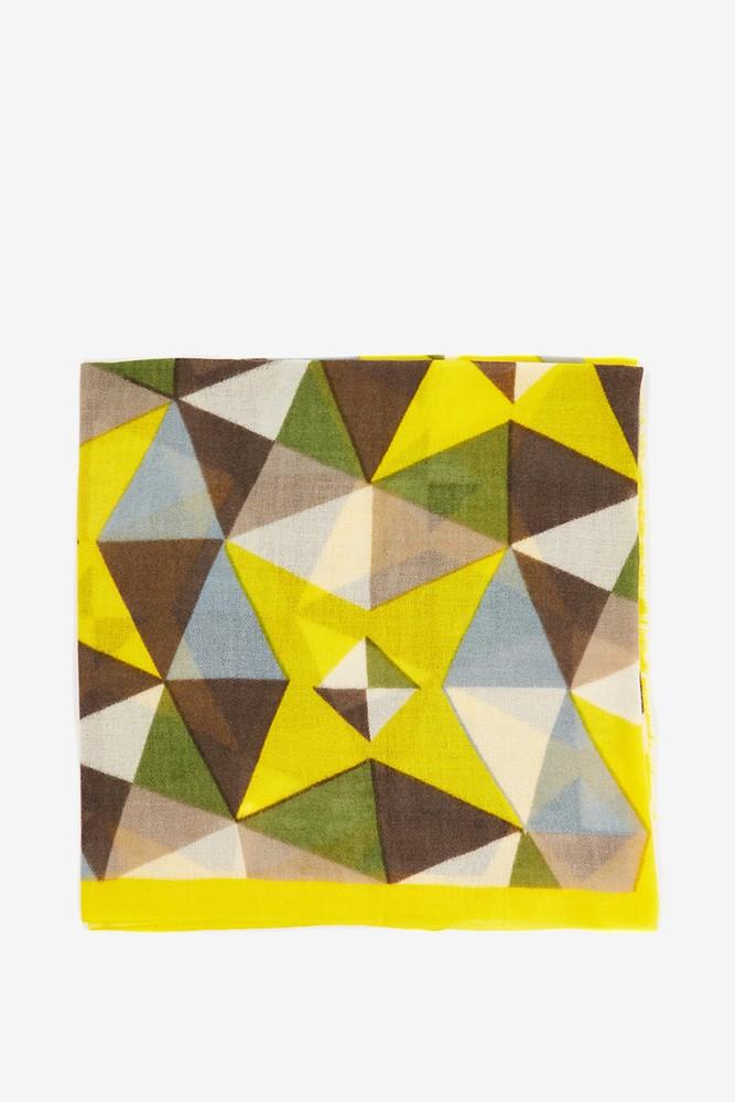 Abbacino Pañuelo de lana con estampado geométrico en ámbar