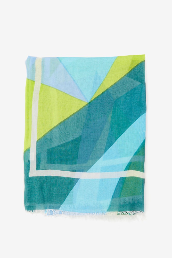 Abbacino Pañuelo De Mujer Con Estampado Geométrico En Turquesa