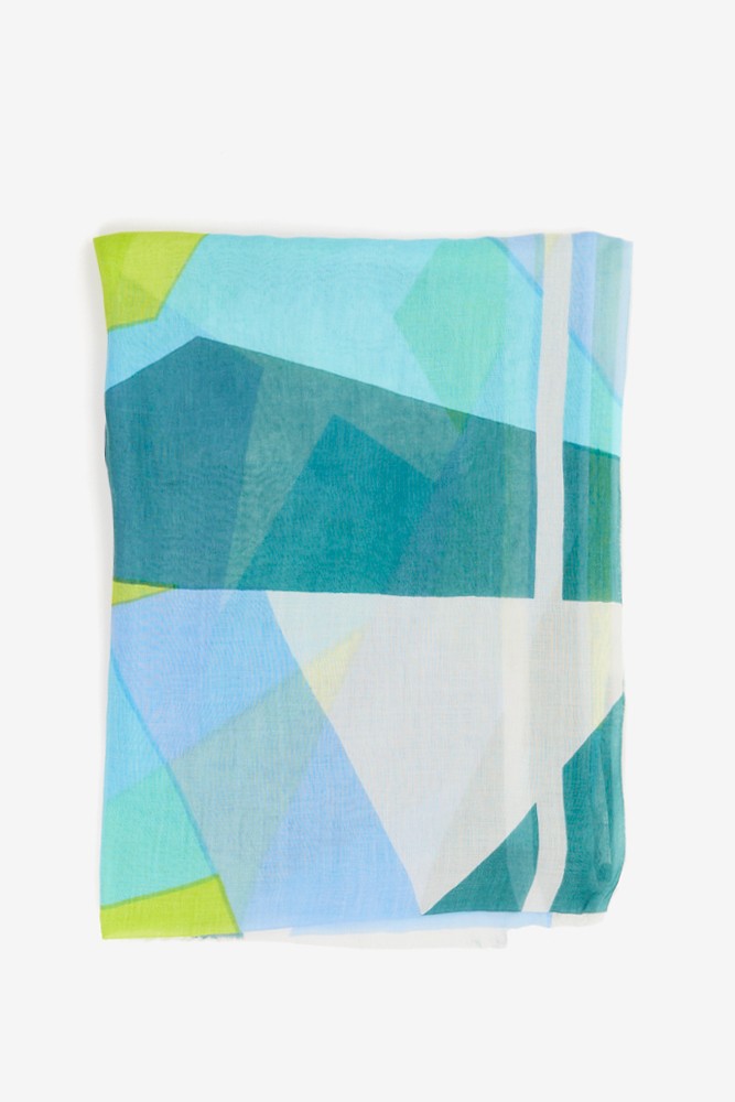 Abbacino Pañuelo De Mujer Con Estampado Geométrico En Turquesa