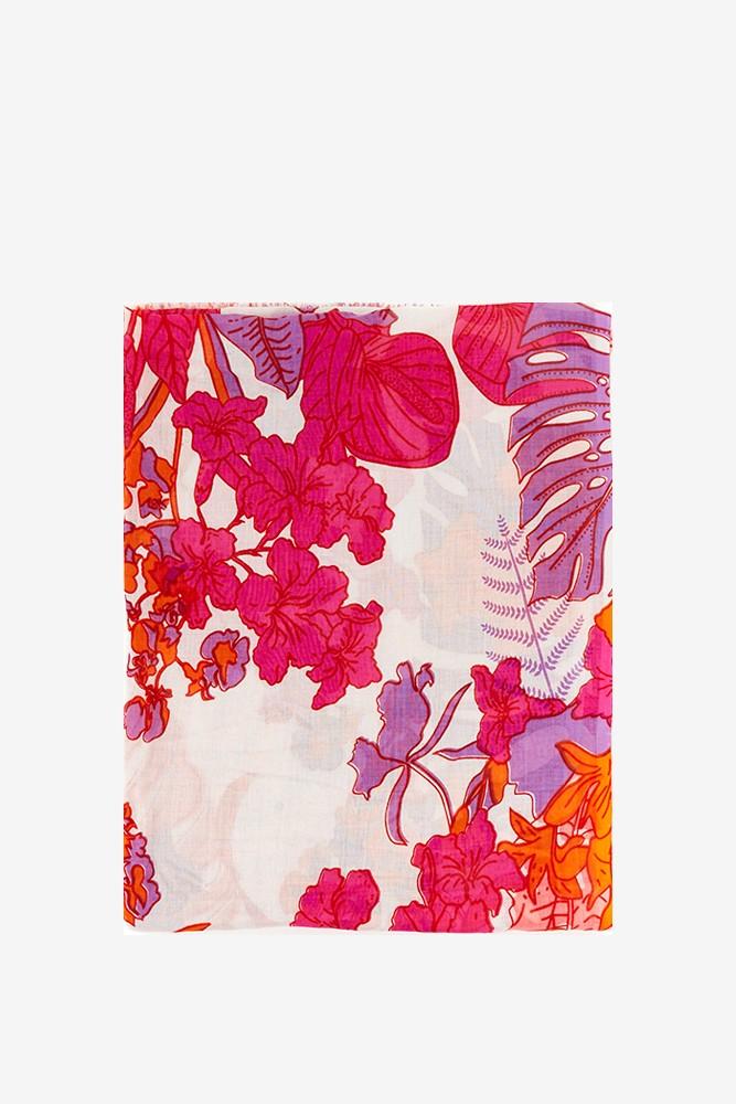 Abbacino Pañuelo De Viscosa Con Estampado Floral En Tonos Fucsia