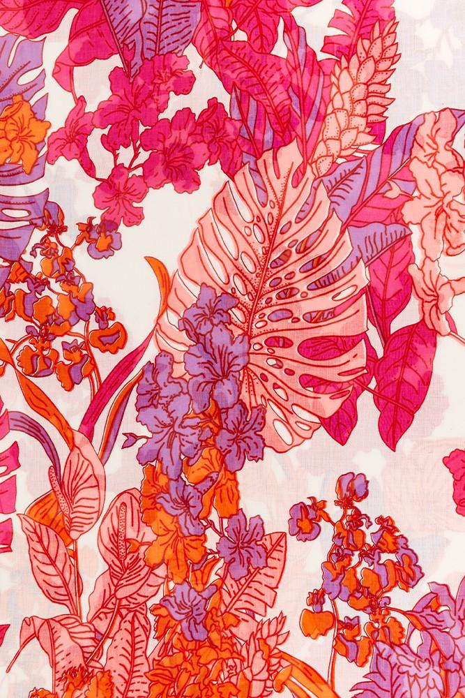 Abbacino Pañuelo De Viscosa Con Estampado Floral En Tonos Fucsia
