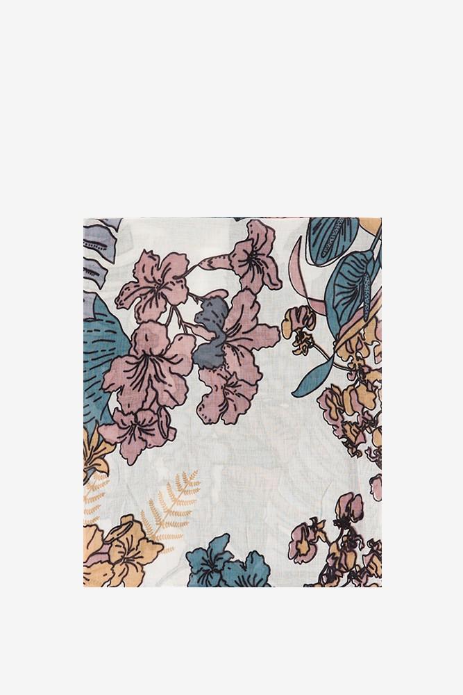 Abbacino Pañuelo De Viscosa Con Estampado Floral En Tonos Grises