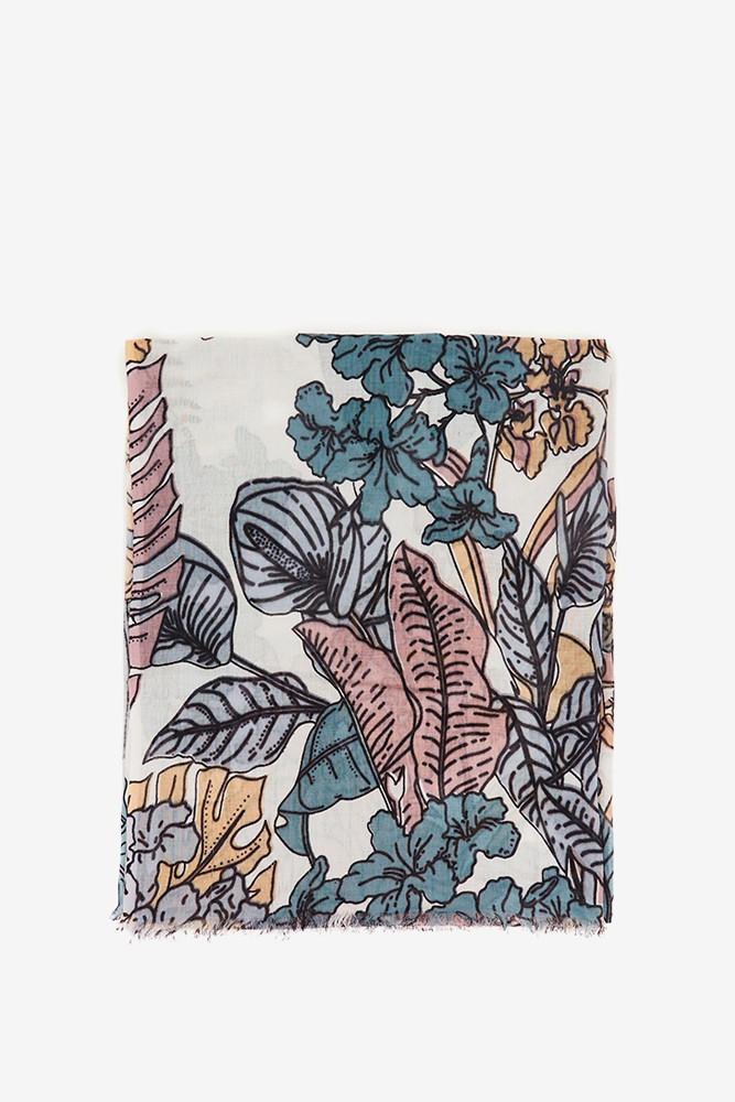 Abbacino Pañuelo De Viscosa Con Estampado Floral En Tonos Grises