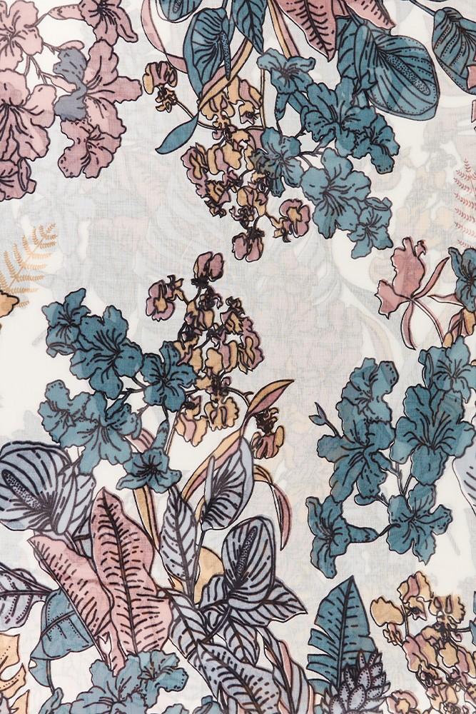 Abbacino Pañuelo De Viscosa Con Estampado Floral En Tonos Grises