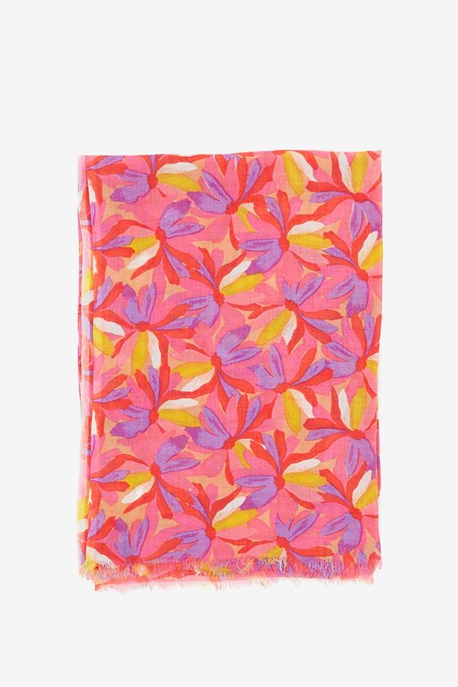 Abbacino Pañuelo De Viscosa Con Estampado Floral Fucsia