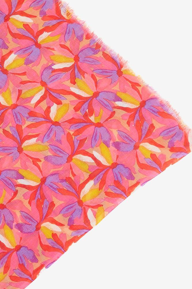 Abbacino Pañuelo De Viscosa Con Estampado Floral Fucsia
