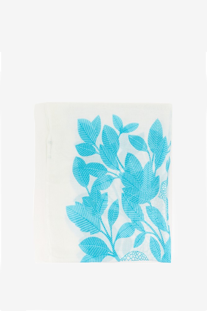 Abbacino Pañuelo De Viscosa Con Estampado Natural En Tonos Turquesa