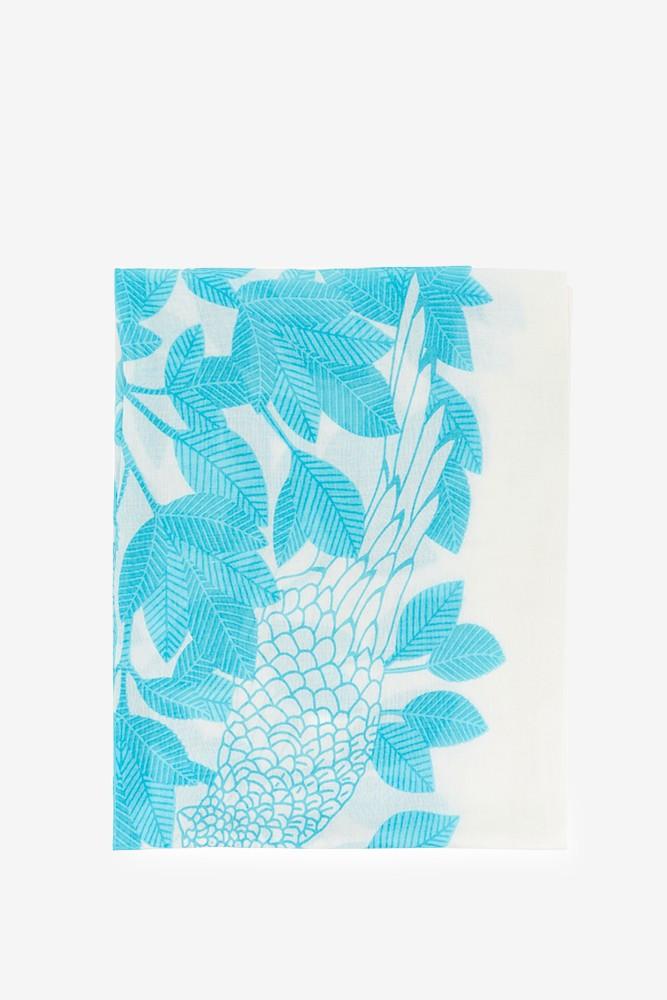 Abbacino Pañuelo De Viscosa Con Estampado Natural En Tonos Turquesa