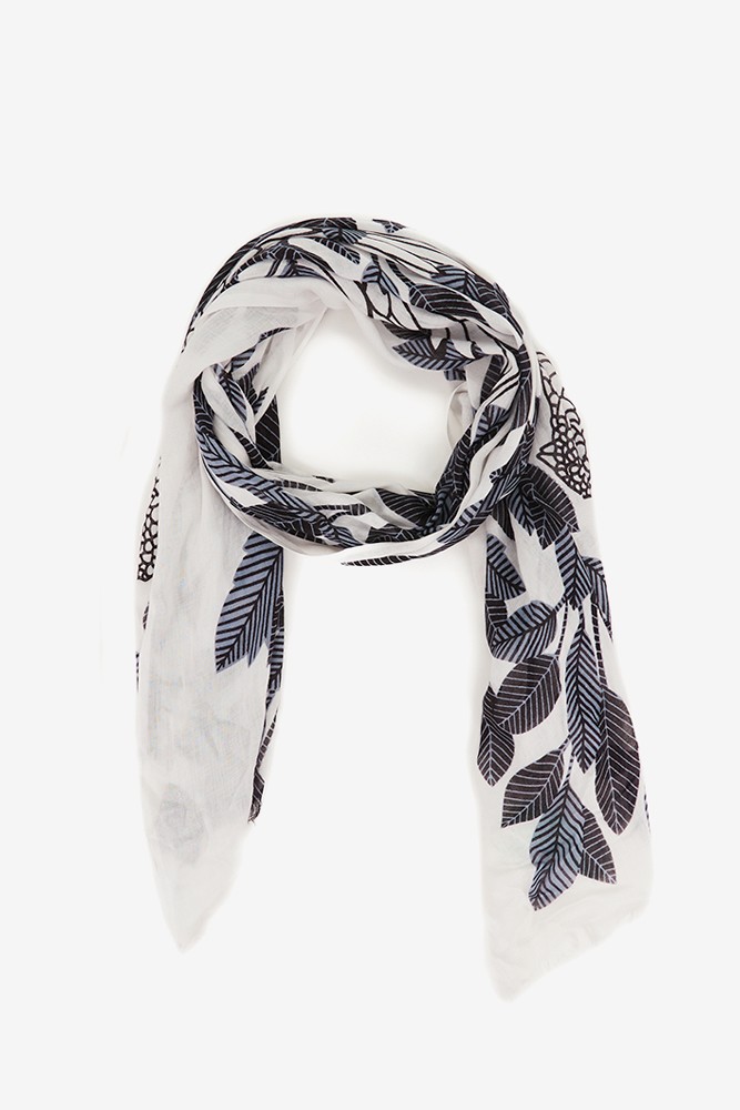 Abbacino Pañuelo de viscosa con estampado natural en tonos grises