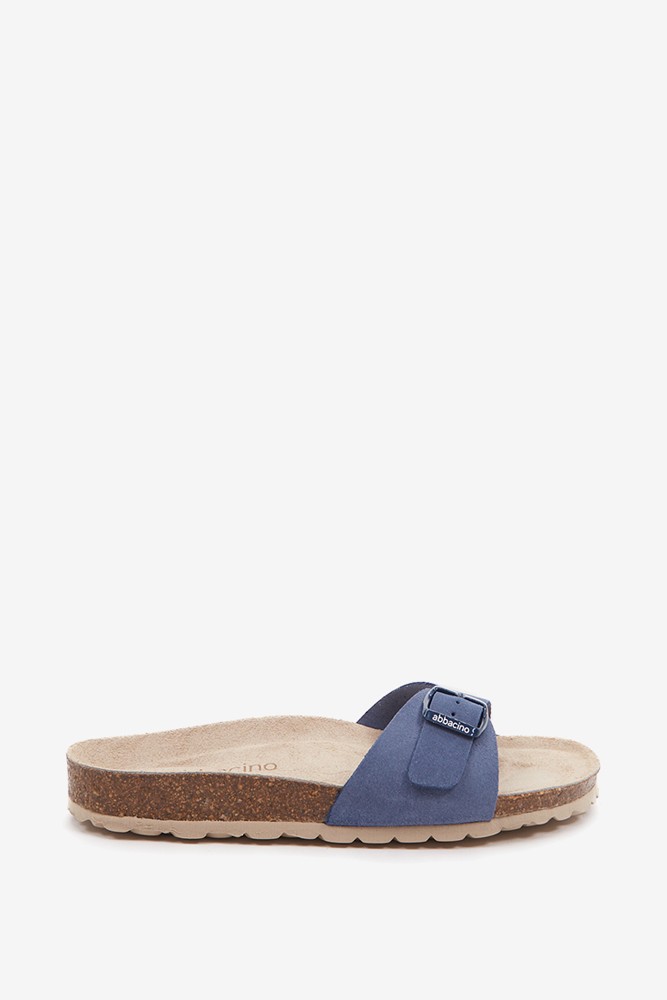 Abbacino Sandalia plana con hebilla de mujer en azul