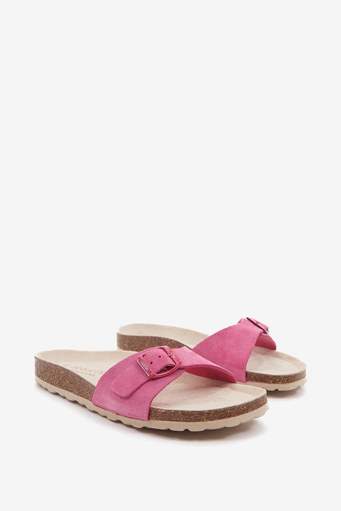 Abbacino Sandalia Plana Con Hebilla De Mujer En Fucsia