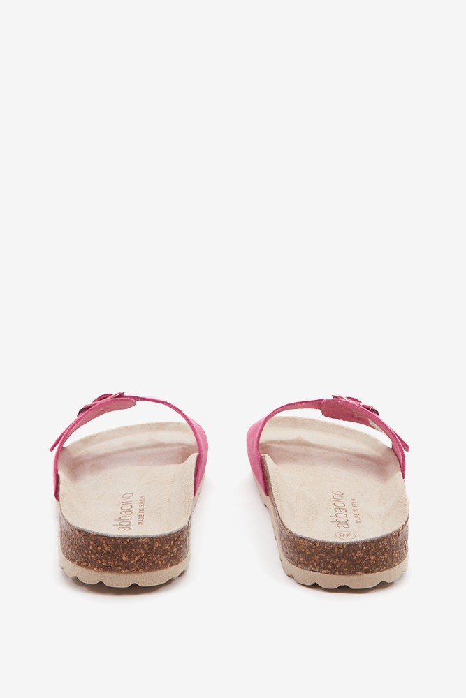 Abbacino Sandalia Plana Con Hebilla De Mujer En Fucsia