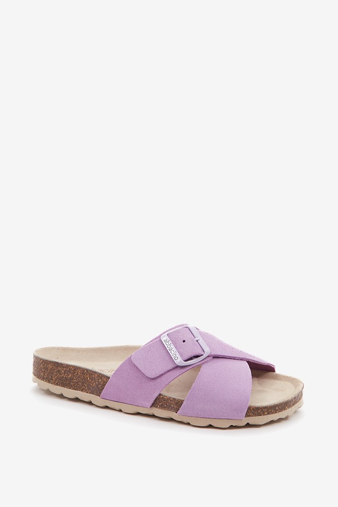 Abbacino Sandalia Plana Con Hebilla De Mujer En Malva