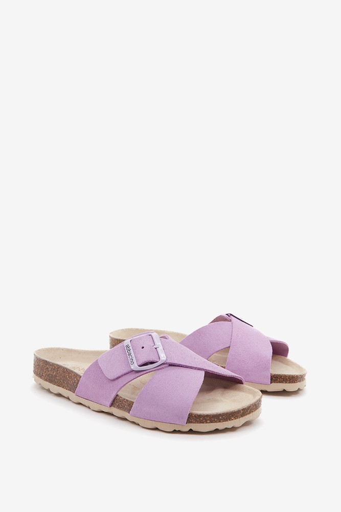 Abbacino Sandalia Plana Con Hebilla De Mujer En Malva