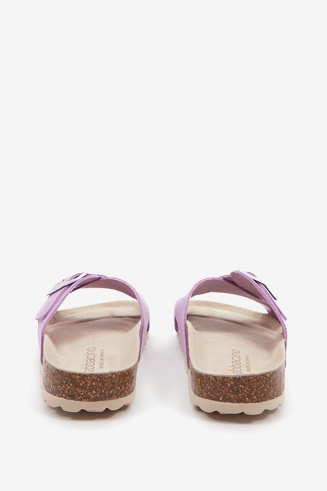 Abbacino Sandalia Plana Con Hebilla De Mujer En Malva