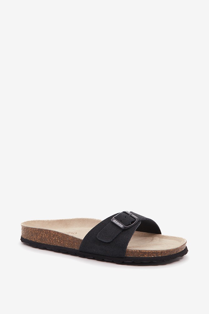 Abbacino Sandalia Plana Con Hebilla De Mujer En Negro