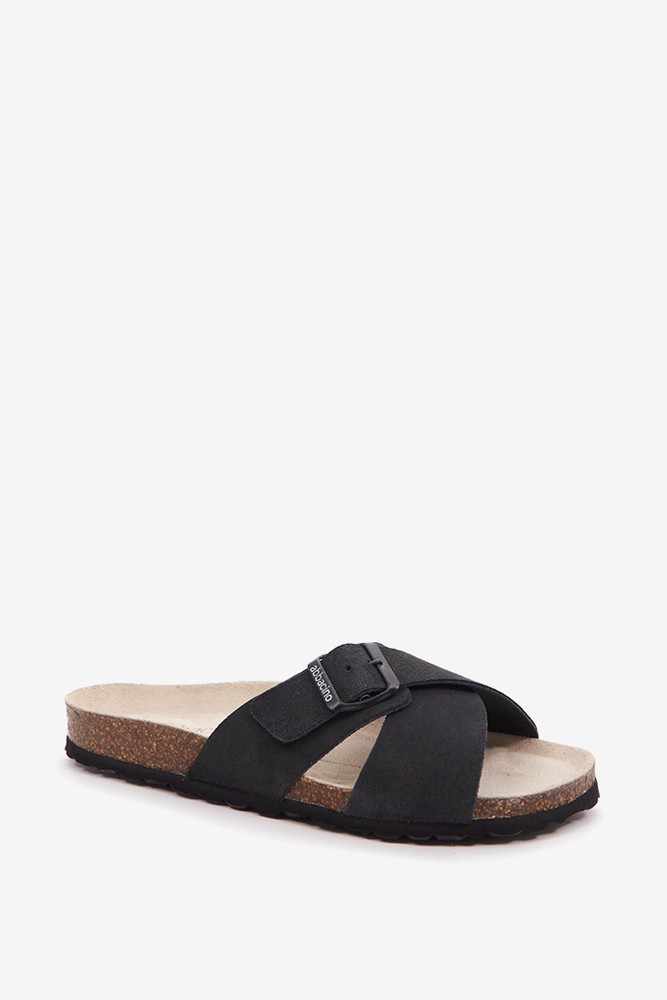 Abbacino Sandalia Plana Con Hebilla De Mujer En Negro