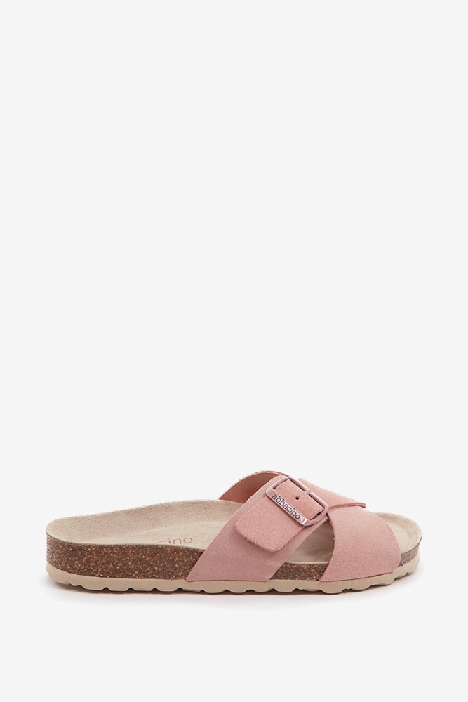 Abbacino Sandalia plana con hebilla de mujer en rosa