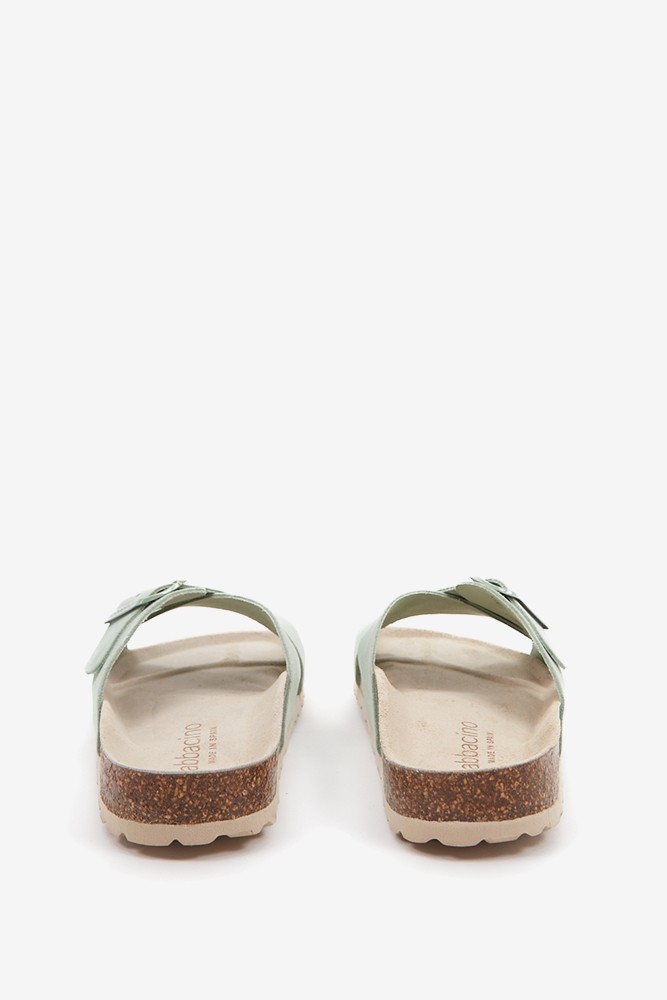 Abbacino Sandalia Plana Con Hebilla De Mujer En Verde