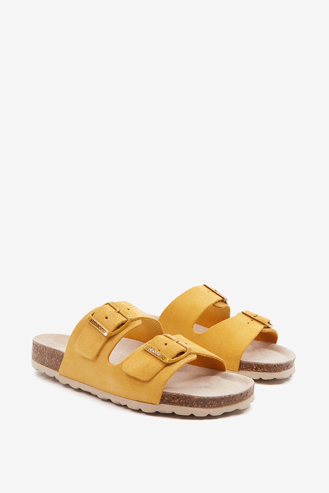 Abbacino Sandalia Plana De Mujer De Serraje En ámbar