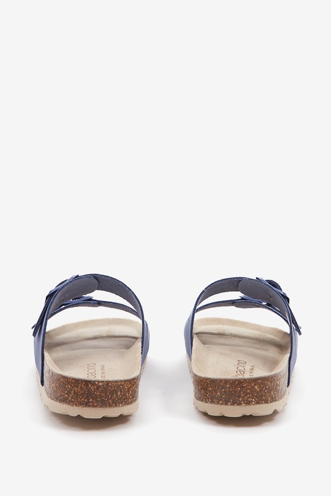 Abbacino Sandalia Plana De Mujer De Serraje En Azul