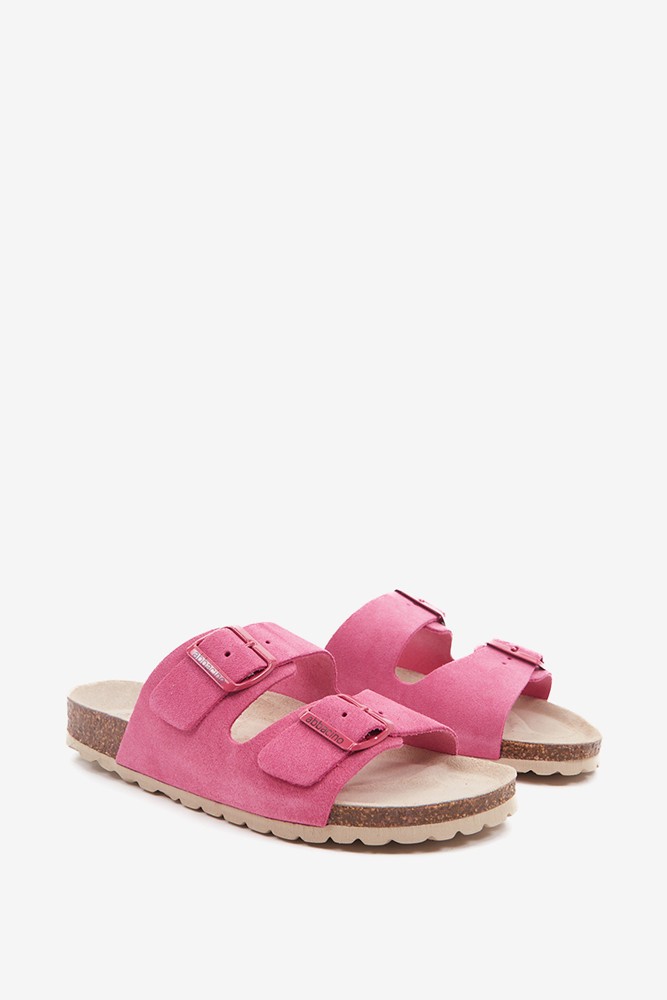 Abbacino Sandalia Plana De Mujer De Serraje En Fucsia