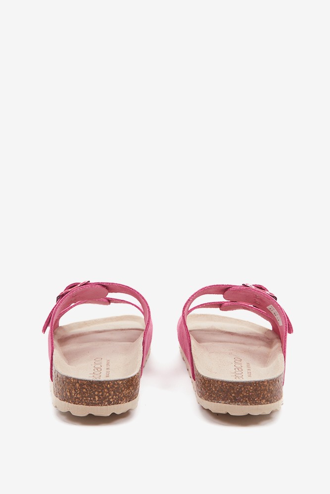 Abbacino Sandalia Plana De Mujer De Serraje En Fucsia