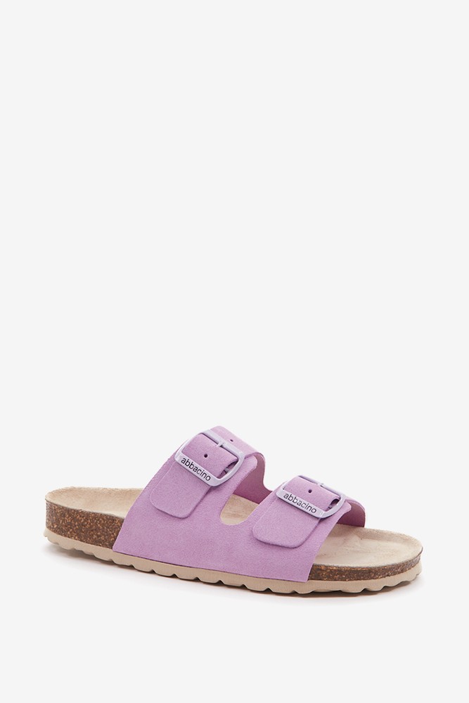 Abbacino Sandalia Plana De Mujer De Serraje En Malva