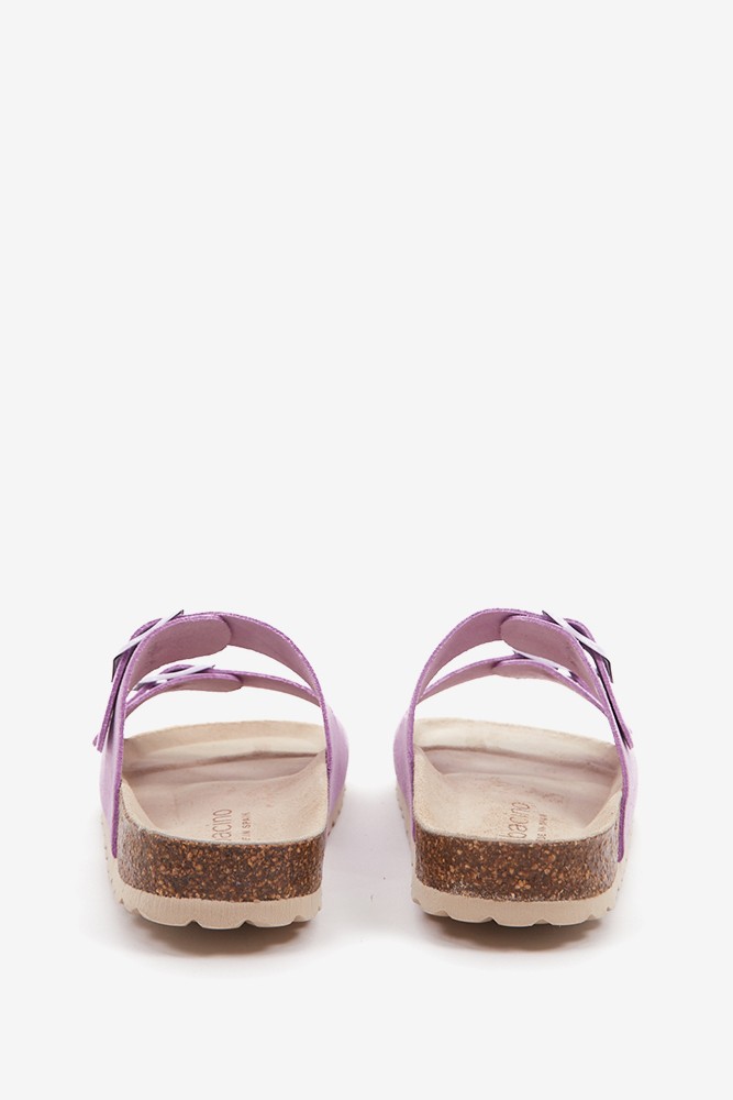 Abbacino Sandalia Plana De Mujer De Serraje En Malva