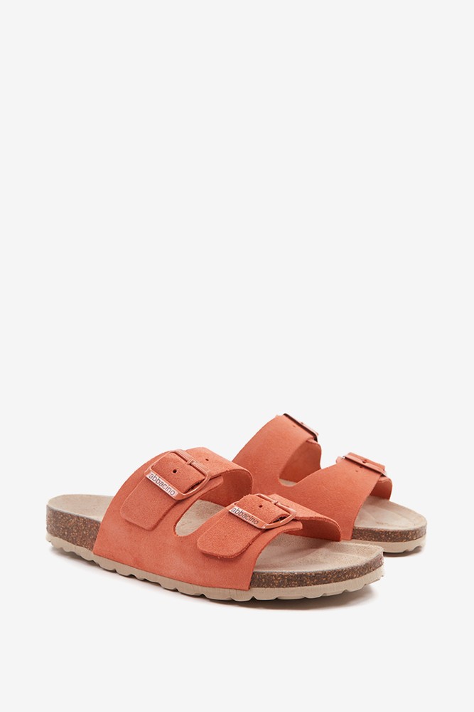 Abbacino Sandalia Plana De Mujer De Serraje En Naranja