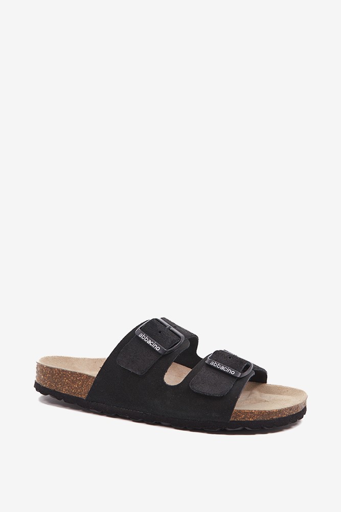 Abbacino Sandalia Plana De Mujer De Serraje En Negro