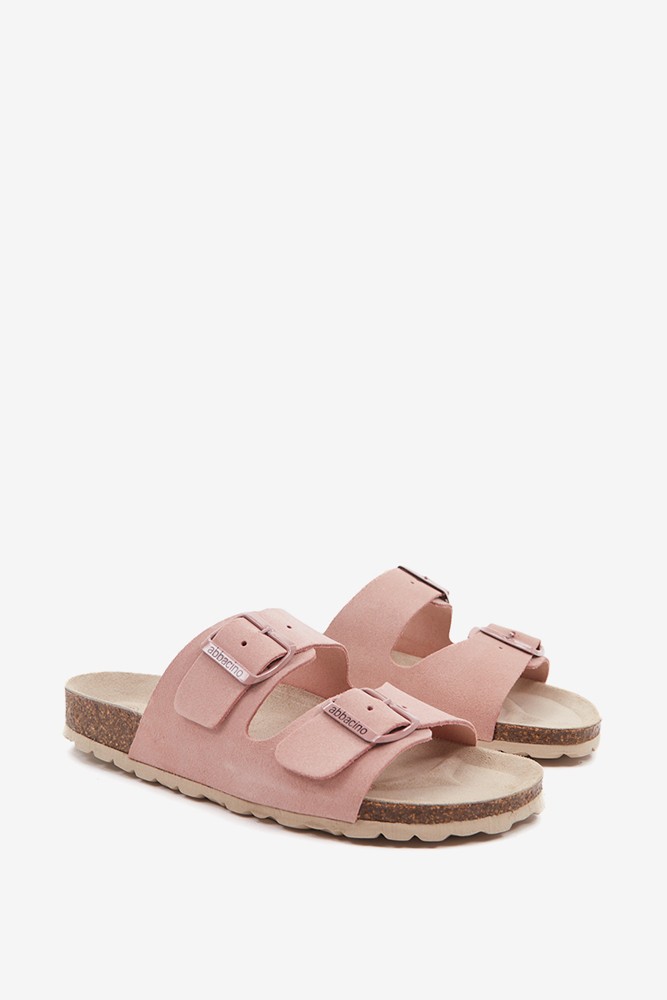 Abbacino Sandalia Plana De Mujer De Serraje En Rosa