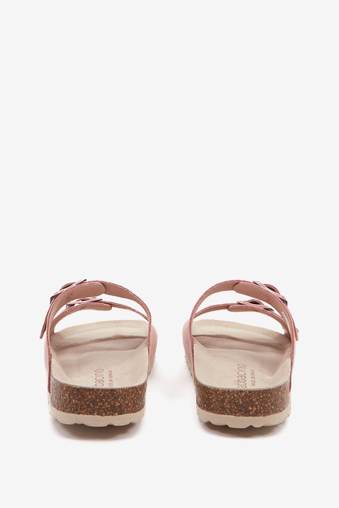 Abbacino Sandalia Plana De Mujer De Serraje En Rosa