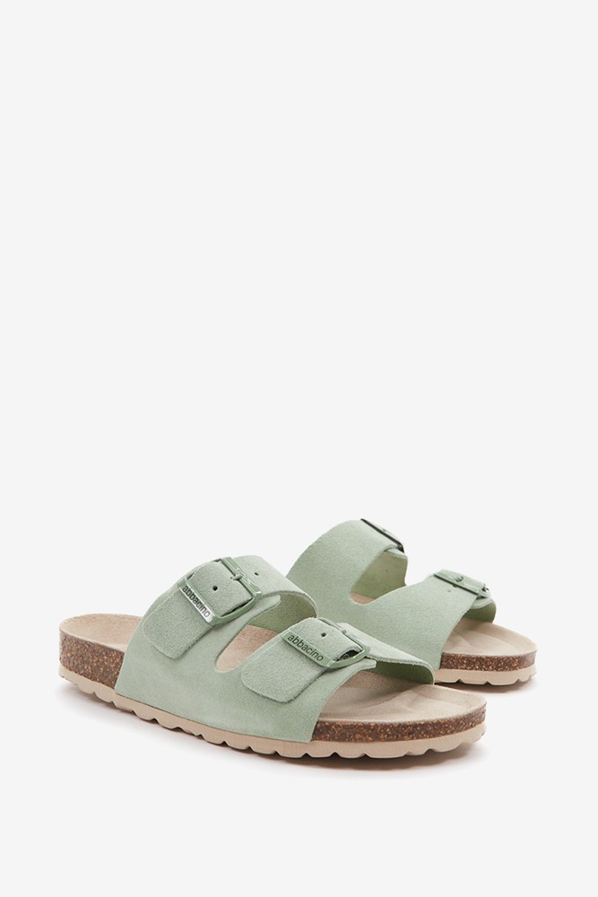 Abbacino Sandalia Plana De Mujer De Serraje En Verde