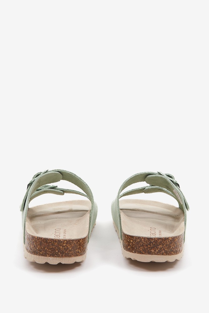 Abbacino Sandalia Plana De Mujer De Serraje En Verde