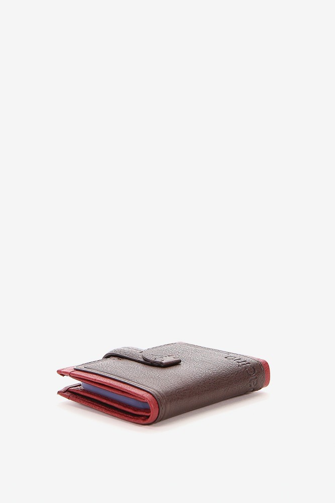 Abbacino Tarjetero Con Cierre De Mujer De Piel Bicolor En Marrón