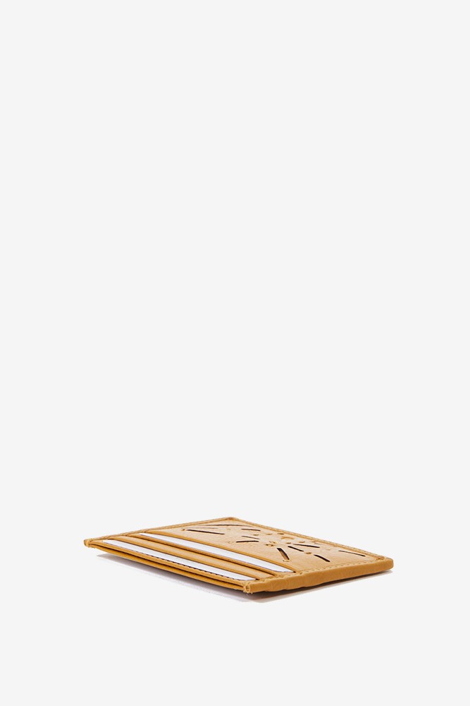 Abbacino Tarjetero De Mujer En Piel Troquelada Amarilla