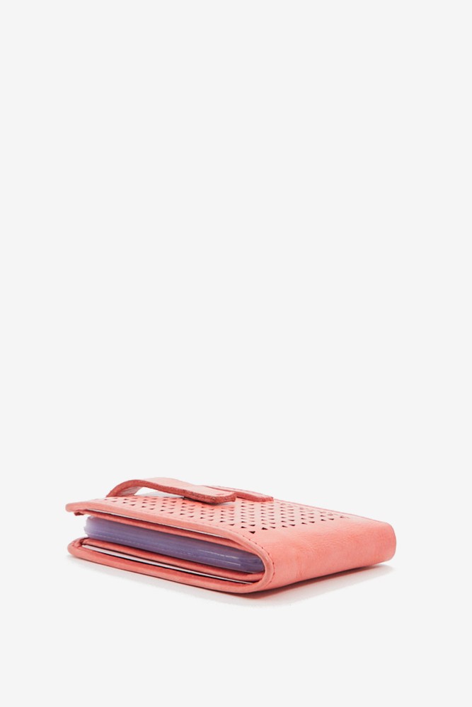 Abbacino Tarjetero De Mujer En Piel Troquelada Coral