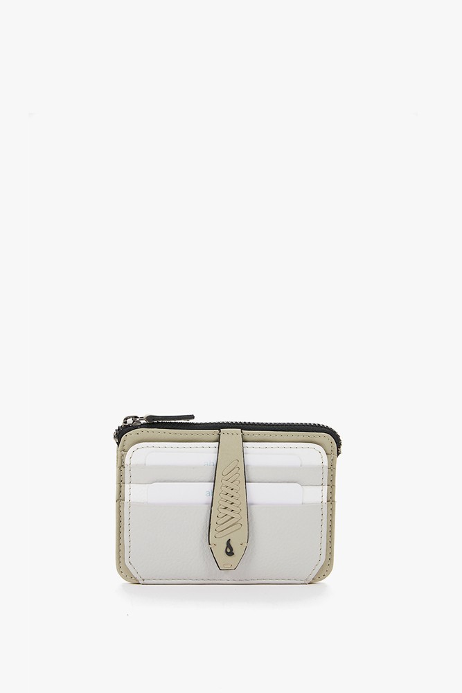 Abbacino Tarjetero-monedero de mujer de piel en verde