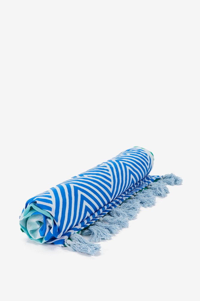 Abbacino Toalla De Playa Con Estampado Geométrico En Turquesa