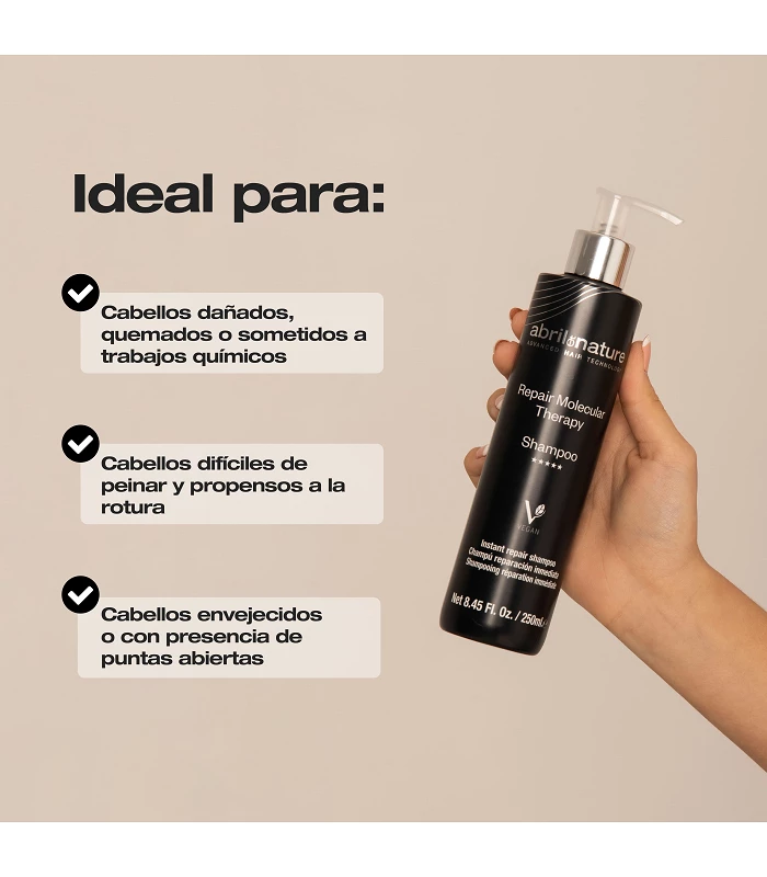 Abril Et Nature Champú Reparador Molecular Therapy Hidrata Y Fortalece La Fibra Capilar