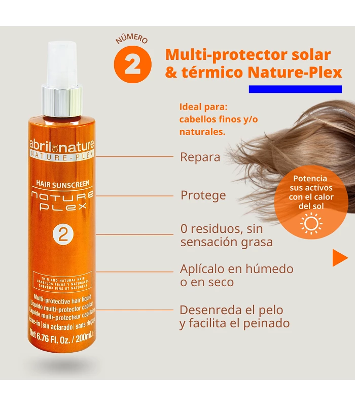 Abril Et Nature Multi-protector 2 Solar Y Térmico Con Plex Para Cabellos Naturales