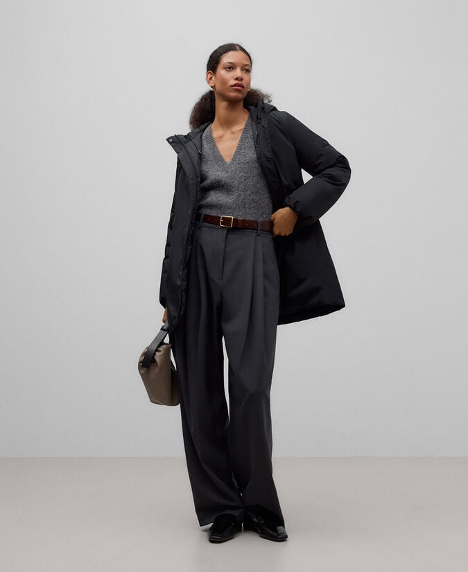 Adolfo dominguez Abrigo acolchado con capucha mujer