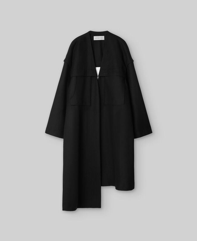 Adolfo Dominguez Abrigo Asimétrico Pieza En Espalda Mujer