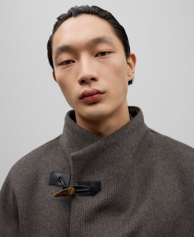 Adolfo Dominguez Abrigo Cruzado Cuello Chimenea Hombre