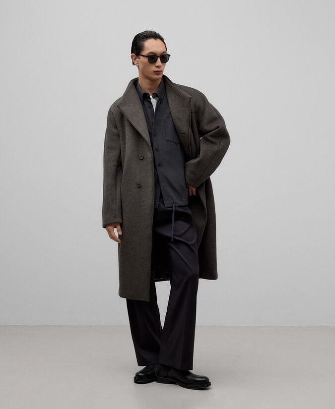 Adolfo dominguez Abrigo cruzado cuello chimenea hombre