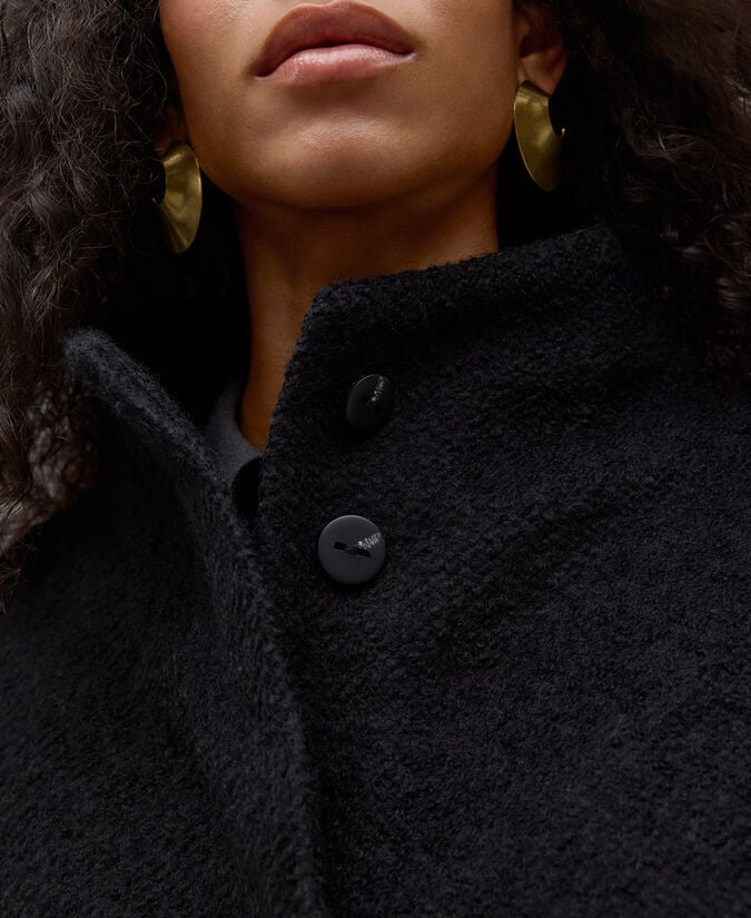 Adolfo Dominguez Abrigo Cuello Chimenea Negro Mujer